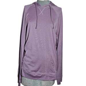 Purple Lightweight Pullover Hooded Athletic Top Size Medium